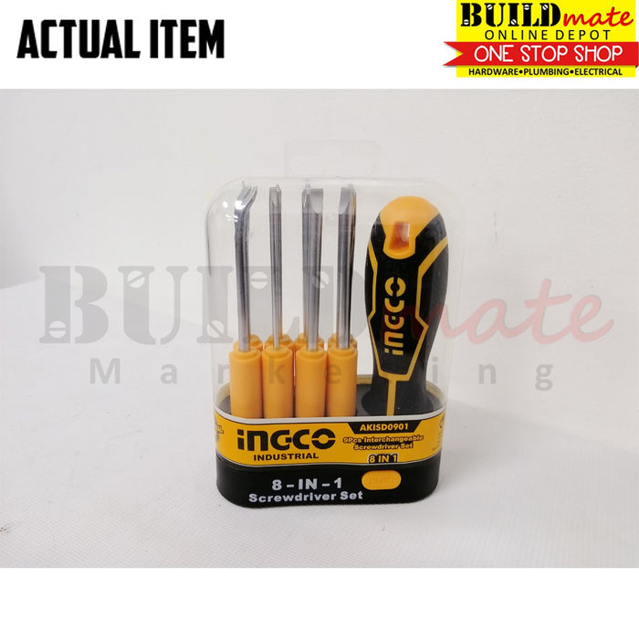 INGCO 8 IN 1 Interchangeable Screwdriver SET AKISD0901 •BUILDMATE• IHT