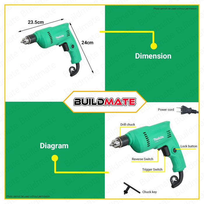 MAKITA Original 350W Electric Hand Drill 10mm (3/8") M0600M •100% AUTHENTIC•BUILDMATE•