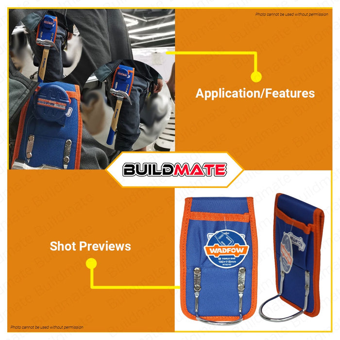 WADFOW Tools Bag Waist Tool Bag Belt DIY Multi Purpose Bag 190x115mm Polyester WTG2102 BUILDMATE WHT