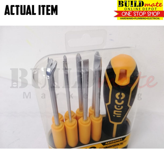 INGCO 8 IN 1 Interchangeable Screwdriver SET AKISD0901 •BUILDMATE• IHT