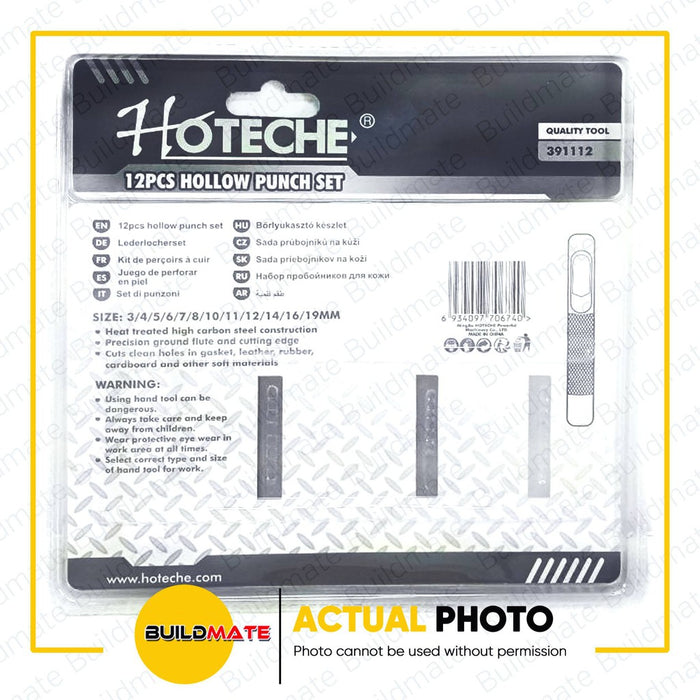 HOTECHE 12PCS/SET Hollow Punch Set 3-19mm 391112 •BUILDMATE•