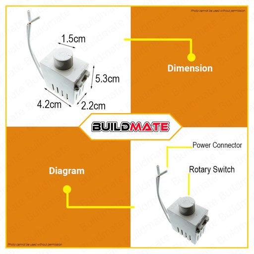 OMNI Dimmer Switch 500W WDM-502 •BUILDMATE•