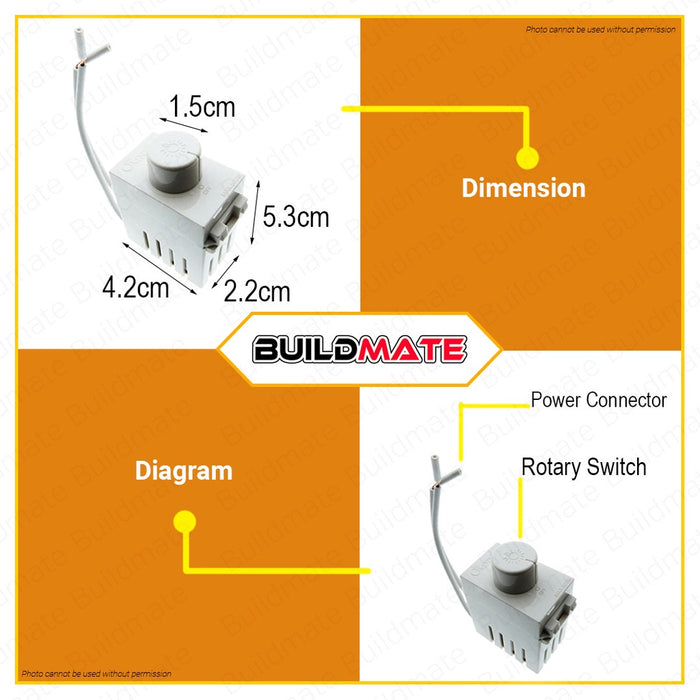 OMNI Dimmer Switch 500W WDM-502 •BUILDMATE•