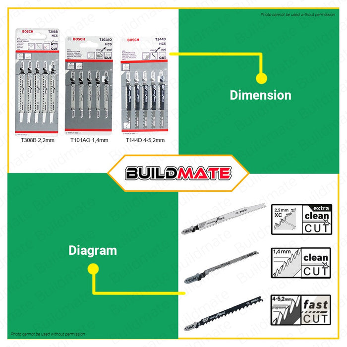 BOSCH Professional Original Fine Curve Straight Extra Clean Cut Wood Jigsaw Saw Blade Set •BUILDMATE• BAX