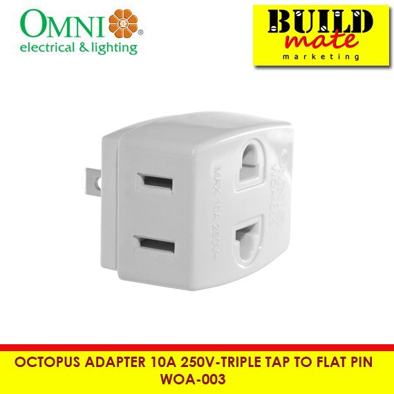 [WHOLESALE] (12PCS) Omni Octopus Adapter 10A 250V Triple Tap to Flat Pin WOA-003 •BUILDMATE•