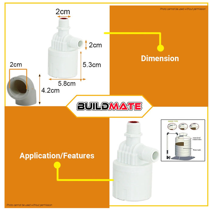 CXZTCL (Inside Type TOP INLET) Automatic Water Level Control Float Valve Switch •BUILDMATE•