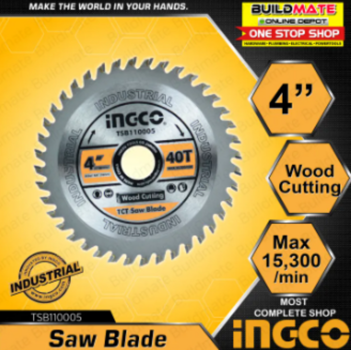 INGCO TCT Saw Blade 40T 4" Wood for Angle Grinder TSB110005 •BUILDMATE• IHT