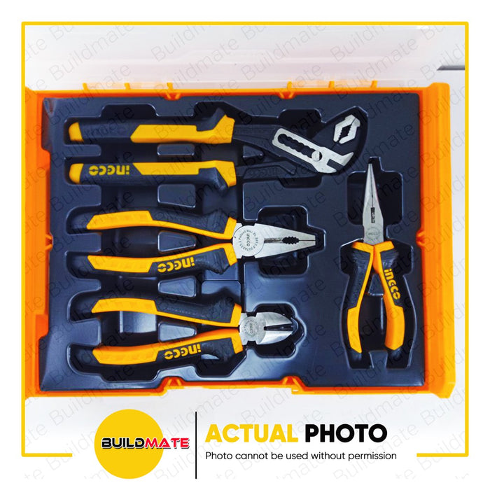INGCO 4PCS Pliers Set With Case Combination Pliers Long Nose Pump Pliers HKTV01P041 •BUILDMATE H-TSS