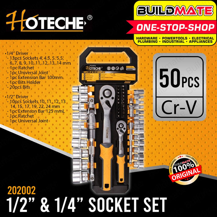 Hoteche 50PCS/SET Socket Set Rachet Driver Set Universal Joint HTC-202002 | 100% ORIGINAL •BUILDMATE