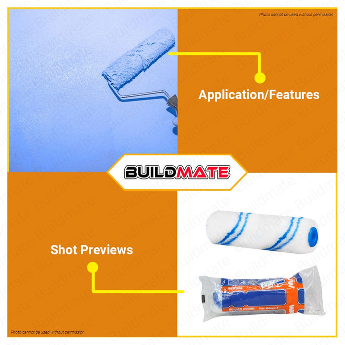 WADFOW Roller Cover (Inner wall) 100mm 4" Inch Polyester Roller Paint Tool WCB2904 •BUILDMATE• WHT