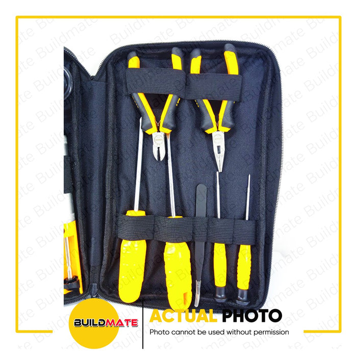 BUILDMATE Ingco 13PCS Telecom Tool Kit Set Pliers, Scissor, Soldering Iron, Screwdriver, Tweezer Hand Tools HKTTS0131 IHT