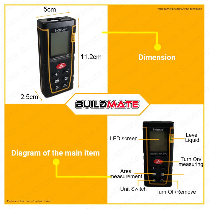 Hoteche Laser Digital Multimeter 60m HTC-284902 •BUILDMATE•