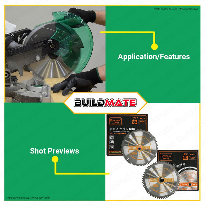 HOYOMA JAPAN TCT Aluminum Cutting Circular Saw Blade for 7-1/4 variant 60T | 80T •BUILDMATE•