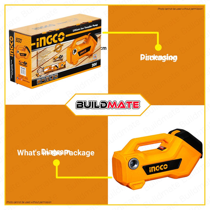 INGCO Cordless Transfer Pump Self Priming Water & Diesel Oil Transfer Pump TPLI2001 BUILDMATE ICPT