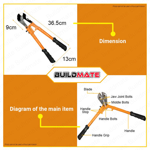Hoteche Bolt Cutter Cutting Pliers 14" 350mm HTC-130202  •BUILDMATE•