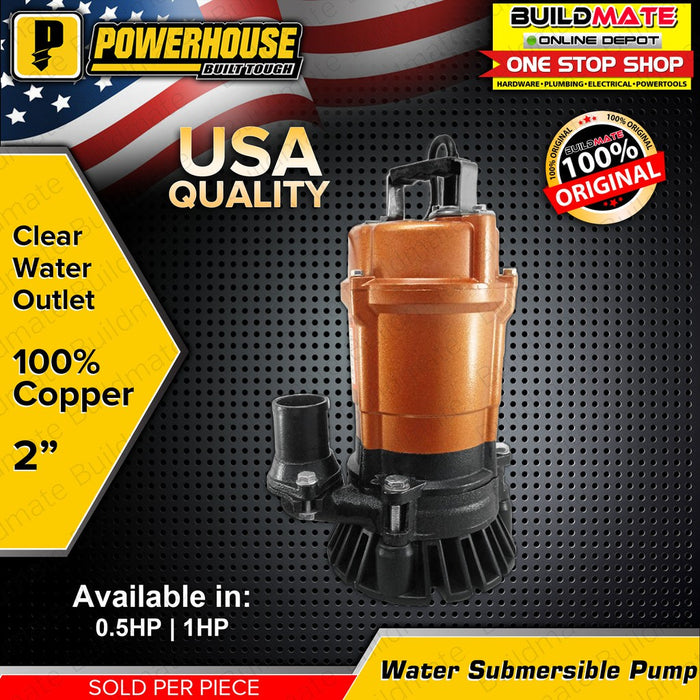 POWERHOUSE Drainage Clear Water Submersible Pump 2" 0.5HP | 1HP SOLD PER PIECE •BUILDMATE• PHMB