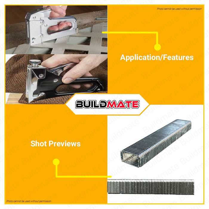 POWERHOUSE HEAVY DUTY STAPLE WIRE 1000PCS 1.2X6MM | 1.2X8MM | 1.2X10MM SOLD PER PACK •BUILDMATE•