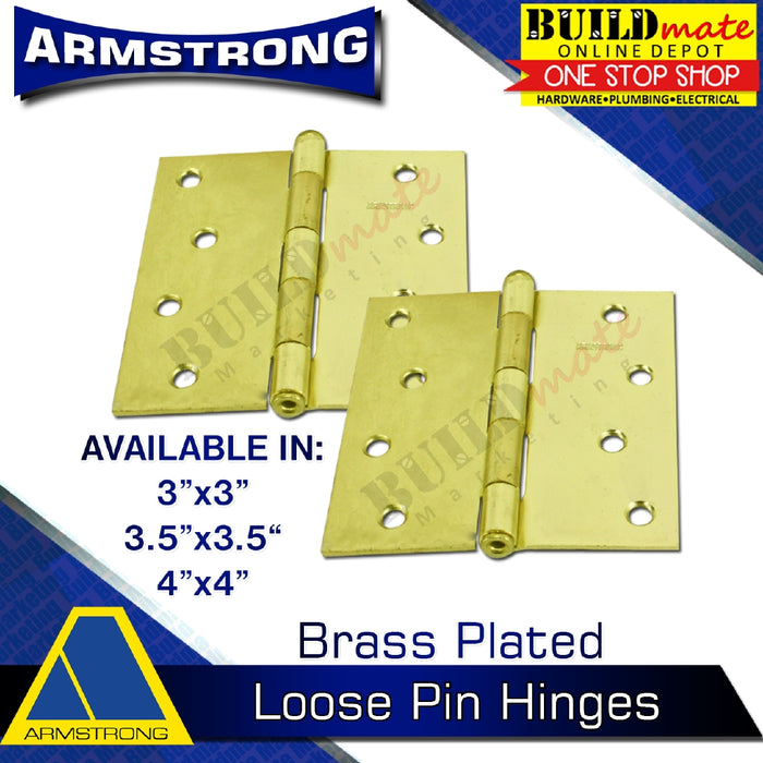 ARMSTRONG Brass Plated Loose Pin Door Hinges SOLD PER PAIR