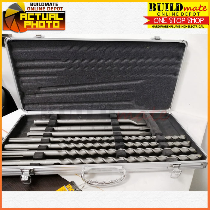 INGCO SDS Max Hammer Drill Bit and Chisel 7PCS SET AKD5075 FREE PUTTY TROWEL BUILDMATE IHT