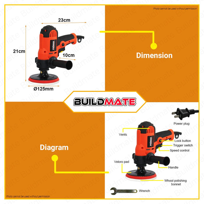 PROMAN GERMANY Electric Vertical Buffing Polisher Vertical PT-EP600 AUTHENTIC •BUILDMATE•