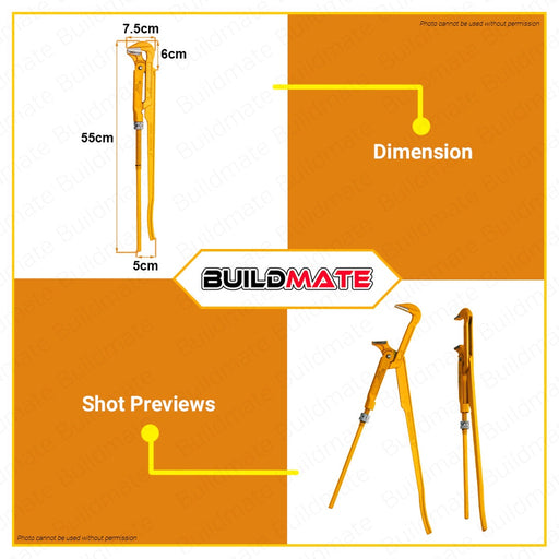 Hoteche Bent Nose Swedish Pipe Wrench 2" inches HTC-150203 •BUILDMATE•