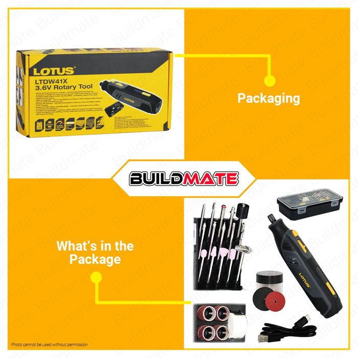 LOTUS Cordless Lithium Ion Rotary Tool 3.6V LTDW41X •BUILDMATE• LPT