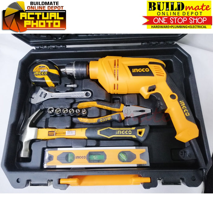 [COMBO] INGCO DIY TOOLKIT Impact Drill 115PCS HKTHP11151 & Angle Grinder 750W AG750282 +FREE •BUILDMATE• IPT