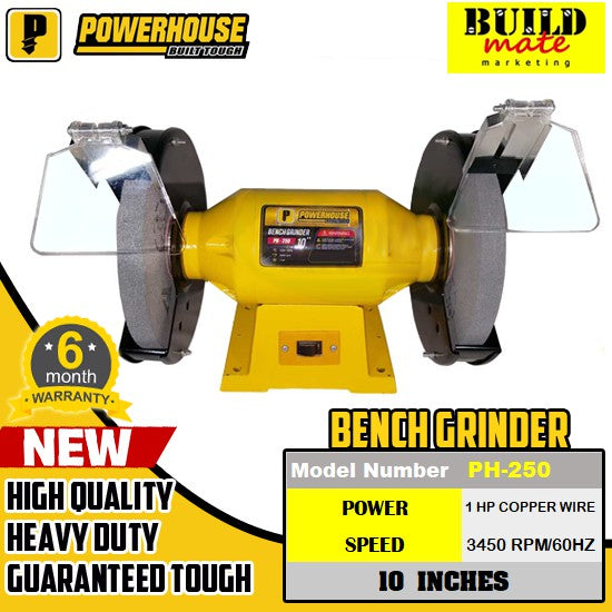 BUILDMATE Powerhouse Bench Grinder PURE COPPER 8" | 10" (1HP) - PHPT