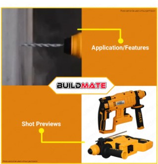 [BUNDLE] INGCO Cordless Rotary Hammer Chipping Gun Drill 20V CRHLI2201 + FCLI2001 Fast Charger+ FBLI2001 2A Battery POWERSHARE | 100% ORIGINAL / AUTHENTIC •BUILDMATE• ICPT
