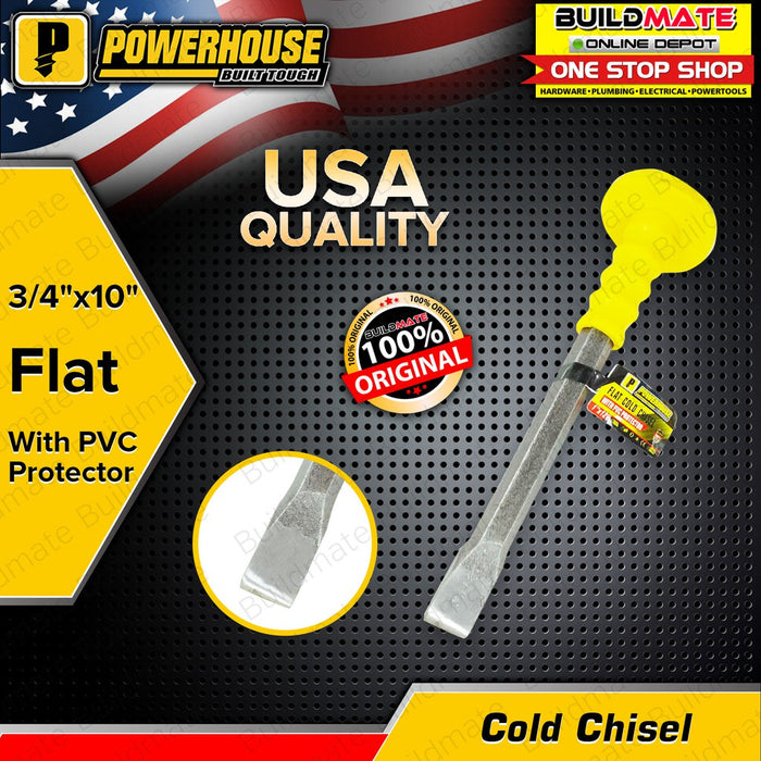 BUILDMATE Powerhouse Cold Chisel with PVC Protector Flat 5/8