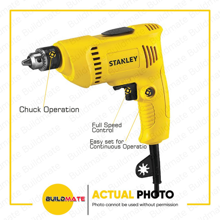 STANLEY Slim Rotary Electric Drill 300W 6.5mm SDR3006-B1 •BUILDMATE• SPT