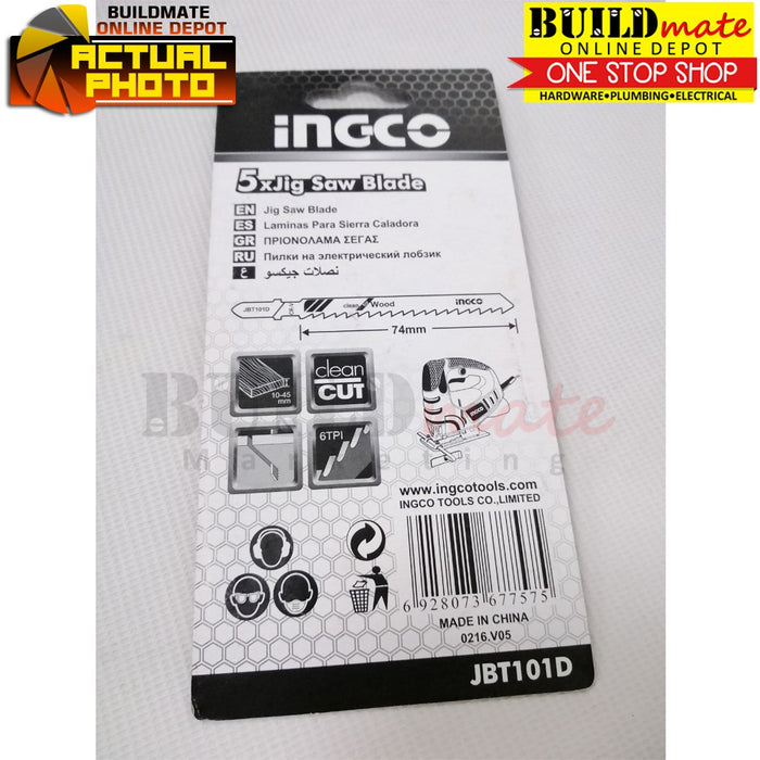 INGCO Jigsaw Blade CLEAN CUT WOOD 5PCS/SET JBT101D •BUILDMATE• IHT