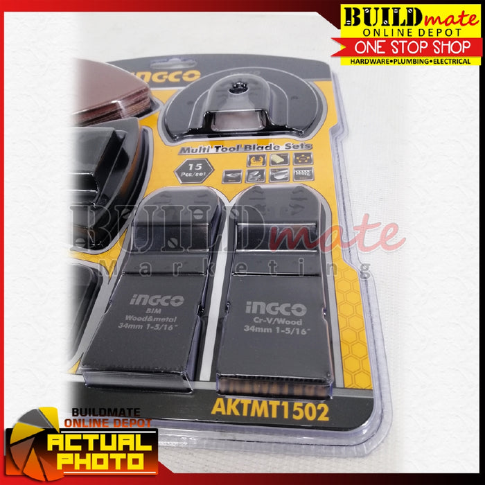 INGCO Multi Tool Blade 15PCS/SET Saw Blade Sandpaper Industrial Hand Tools AKTMT1502 •BUILDMATE• IHT