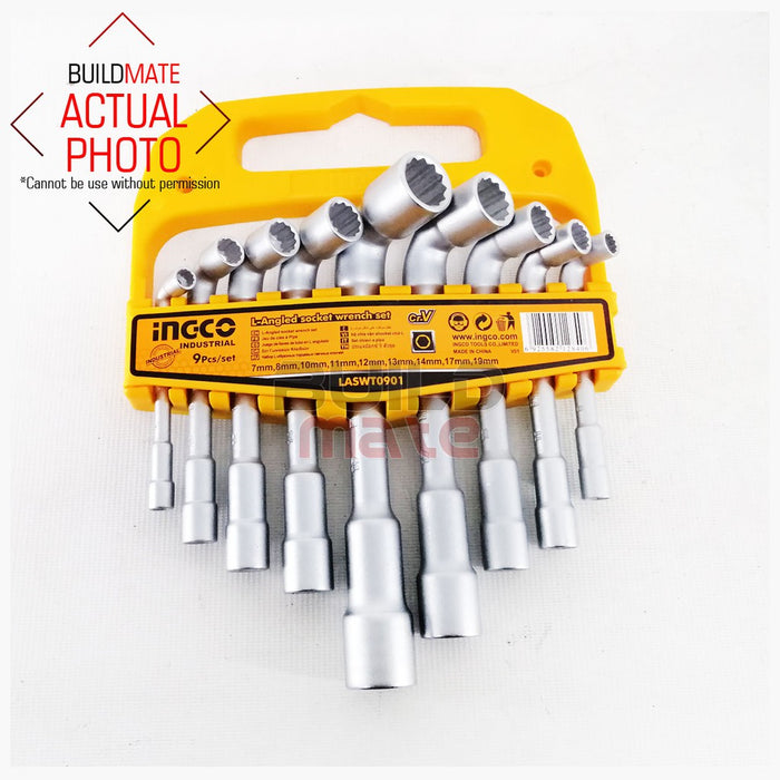 INGCO L-Angled Socket Wrench 9PCS/SET LASWT0901  •BUILDMATE• IHT