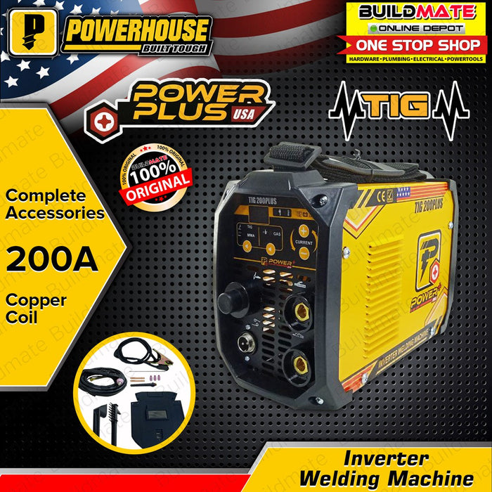 Powerplus Machine POWERHOUSE USA 200A TIG POWER PLUS Inverter Welding Machine TIG-200PLU ...