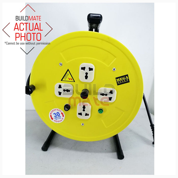 MEGA Cable Reel 12" x 30M MCR30M •BUILDMATE•
