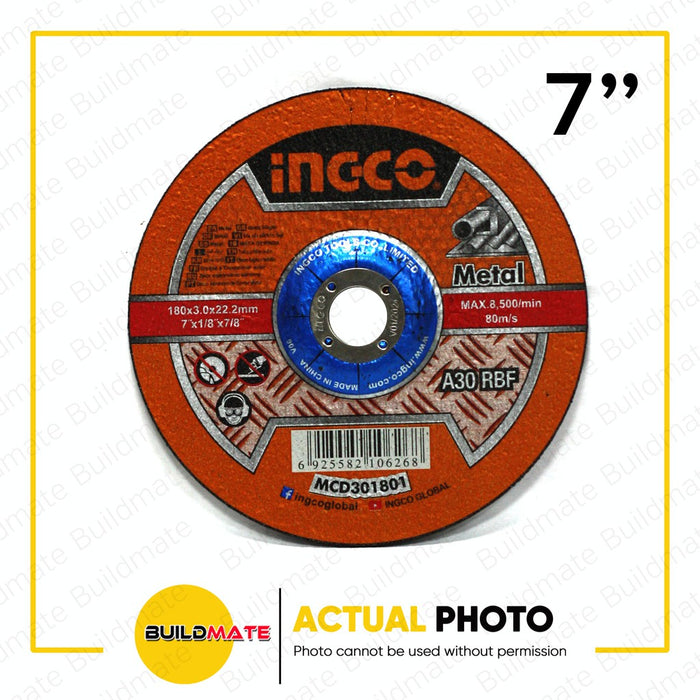INGCO Abrasive Metal Cutting Disc 7" MCD301801 •BUILDMATE• IHT