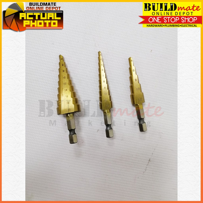 Hexagonal Shank Step Cone Drill Bit Hole Groove Cutter SOLD PER PIECE •BUILDMATE•