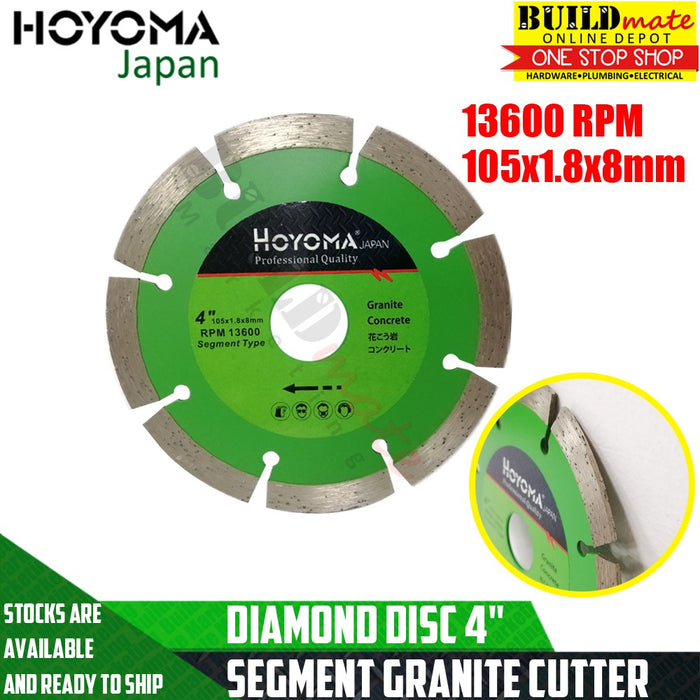 Diamond Cutting Disc Wheel  4" PROMAN GERMANY / HOYOMA JAPAN •BUILDMATE•