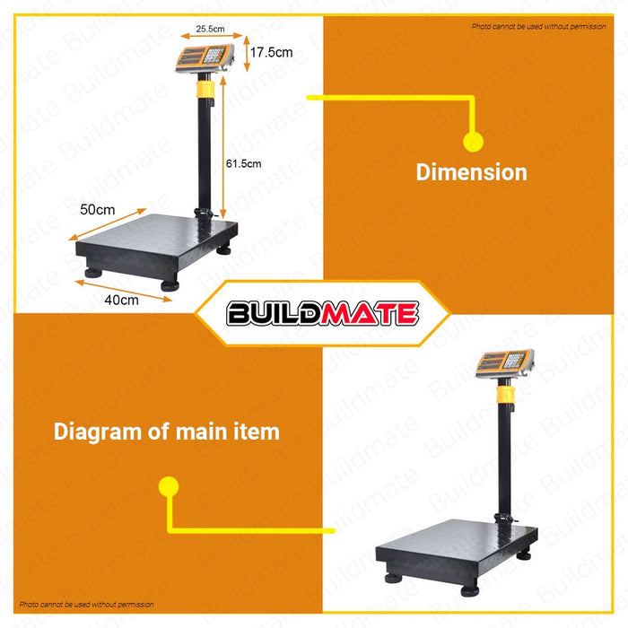 INGCO Lithium Ion Cordless Battery Operated Weighing Scale 12V 100KG & 300KG LED Wireless Digital Screen With Battery & Charger CES1267 | CES1245 •BUILDMATE• ICPT