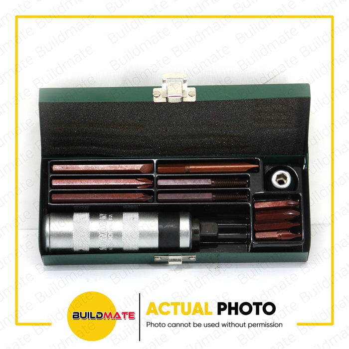 AMERIMAN TAIWAN Impact Driver Set with Case 12PCS/SET TECHINICAL GRADE AT-ID12TG •BUILDMATE•