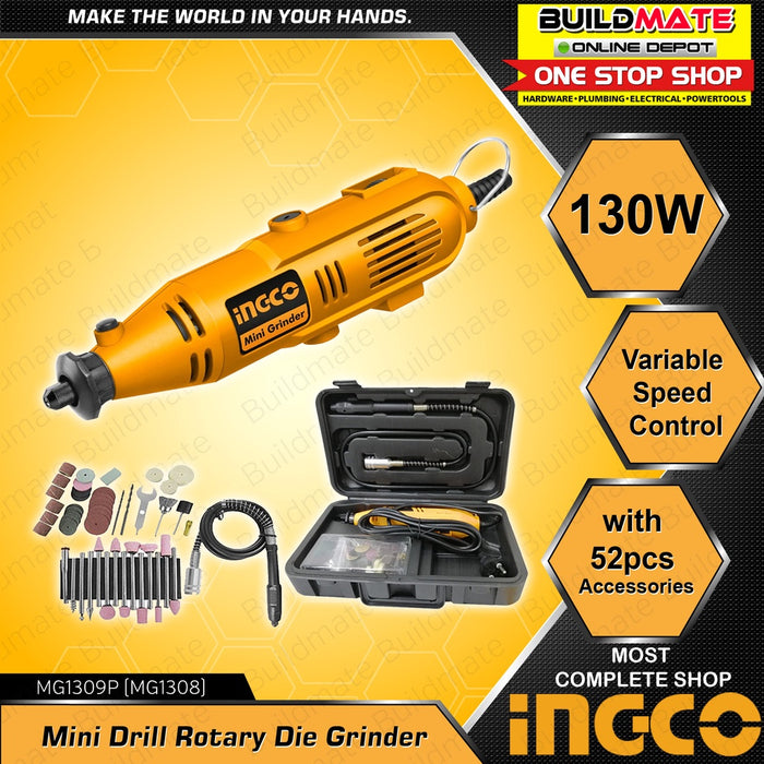 INGCO Variable Mini Drill Rotary Die Grinder MG1309P with Accessories | HOYOMA MD150 •BUILDMATE• IPT