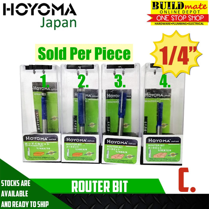 BUILDMATE Hoyoma 1/4-inch router bit, sold per piece