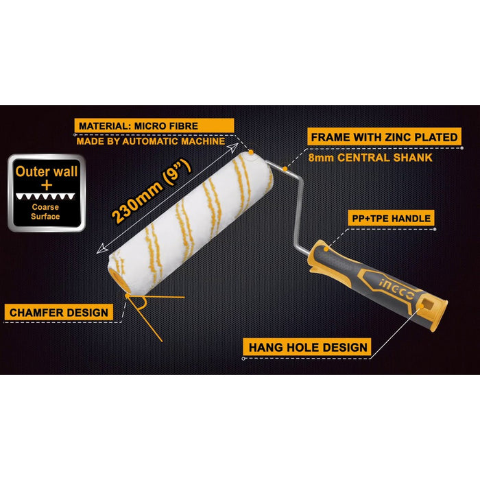 INGCO Cylinder Brush 9" 230mm Black Handle HRHT042301D •BUILDMATE• IHT