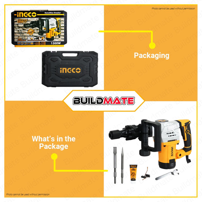 INGCO Demolition Hammer / Chipping Hammer 1300W PDB130018 / PDB13008 •BUILDMATE• IPT