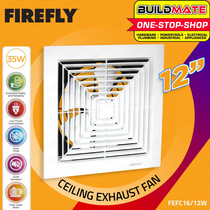 FIREFLY Ceiling Mounted Exhaust Fan Fans 12" 35W FEFC16/12W 100% ORIGINAL / AUTHENTIC •BUILDMATE•