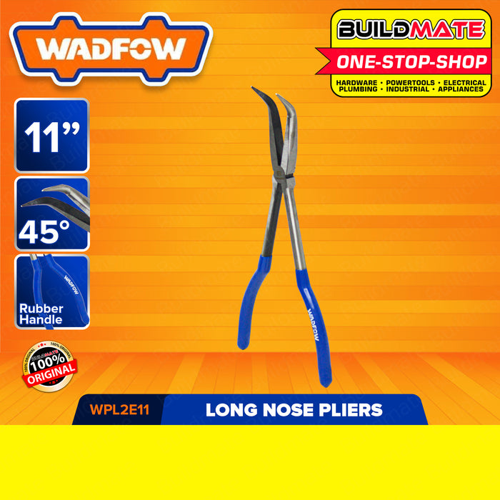 WADFOW Long Nose Pliers 11" Inch 45 Degree | 90 Degree [SOLD PE PIECE] Extra Long Nose Pliers Bent Tip Long Nose Pliers Bent Pliers WPL2E11 | WPL3E11 •BUILDMATE• WHT