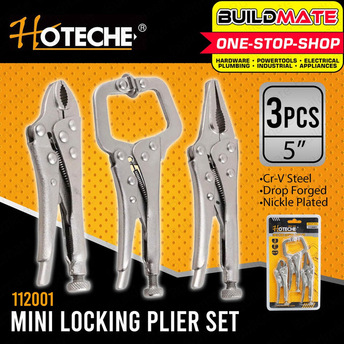 Hoteche Mini Locking Plier 3pcs 5" inches Cr-V HTC-112001 •BUILDMATE•