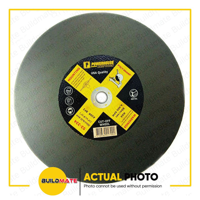 POWERHOUSE 14" 2PLY Metal Cutting Wheel Disc Cut Off Machine 4mm 53-334 +FREE GLOVES•BUILDMATE• PTAA