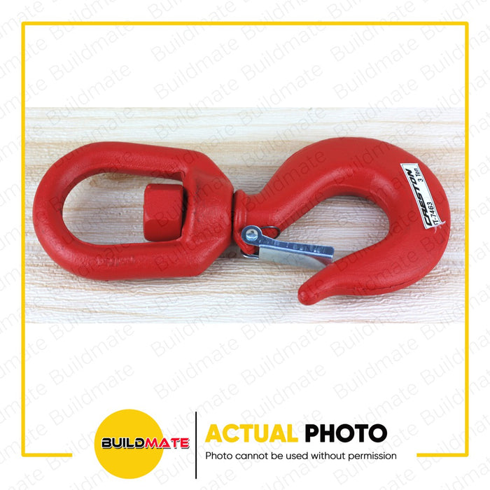 CRESTON Hook with Latch Swivel Eye 2 TONS FT7462 •BUILDMATE•